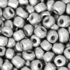 Glasperlen rocailles 6/0 (4mm) Silver metallic